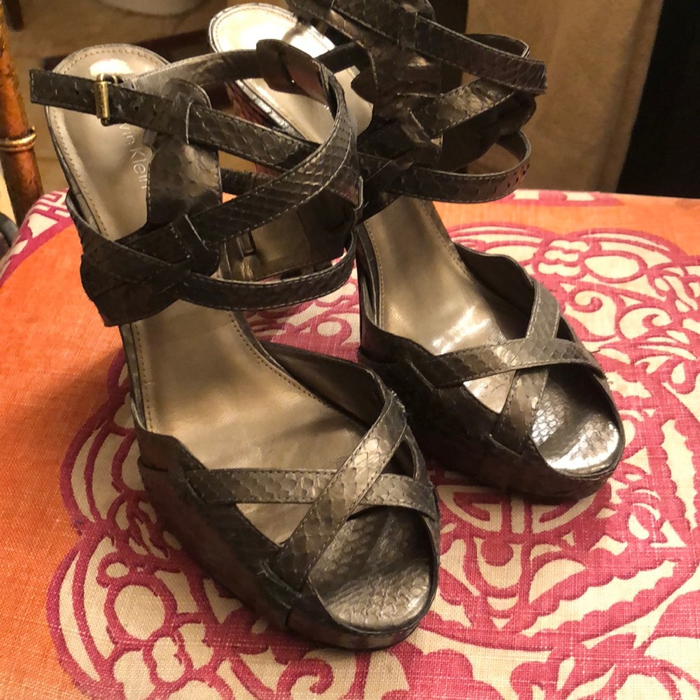 Calvin Klein snakeskin heels